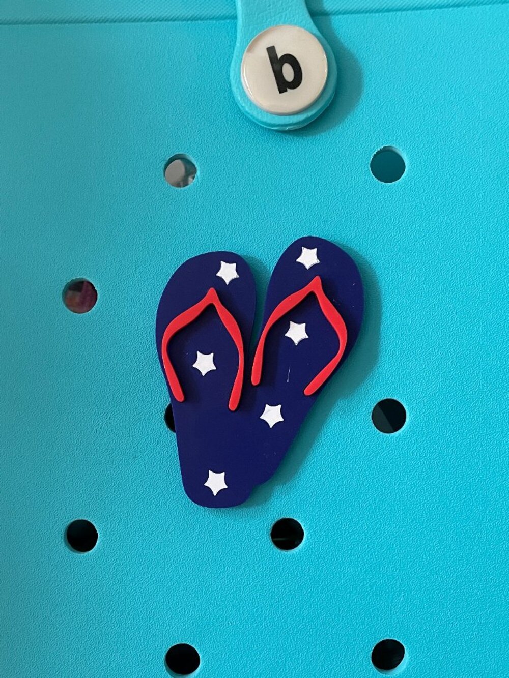 Patriotic Flip Flops Bogg Charm-Patriotic Flip Flops Bogg Bit-New!